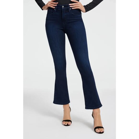 Good American Jeans Women's Size 14/32 Good Legs Straight Blue High Rise Cropped - Picture 1 of 12